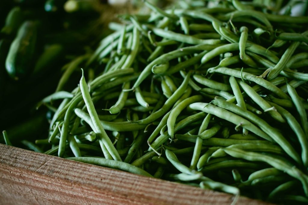 Green beans to be used for Thanksgiving dishes.